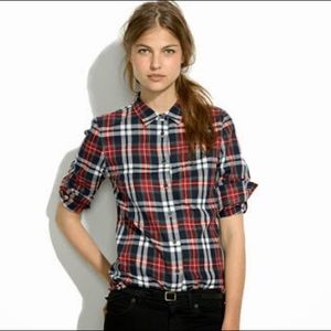 Madewell Boyfriend Plaid Long Sleeve Shirt XS